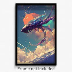 Art Poster - Energetic Spaceship (Psychedelic Trippy Weird 11x17 Print)