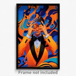 Art Poster - Man Feeling Paranoid Wearing Black Orange Bowtie (Print)