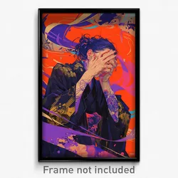 Art Poster - Man Feeling Paranoid Wearing Fancy Kimono (Print)