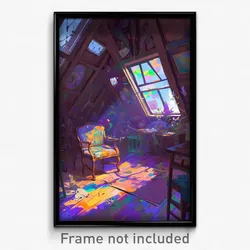 Art Poster - Vacant Attic (Psychedelic Trippy Weird 11x17 Print)