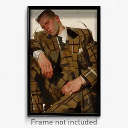 Art Poster - Man Feeling Discombobulated Wearing Sturdy Plaid Neckwear (Print)
