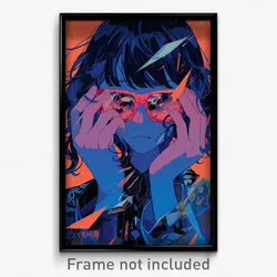 Anime Art Poster - Girl Feeling Rejected, Extra Large Blue Tinted Eyewear