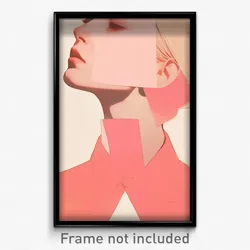 Art Poster - Woman Feeling Hate Wearing Shadowy Pink Collar (Print)