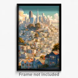 Art Poster - Large San Francisco (Psychedelic Trippy Weird 11x17 Print)
