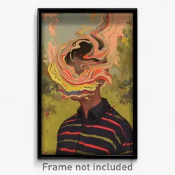 Art Poster - Man Feeling Trust Wearing Valuable Striped Ribbon (Print)