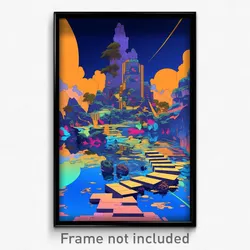 Art Poster - Modern Dam (Psychedelic Trippy Weird 11x17 Print)