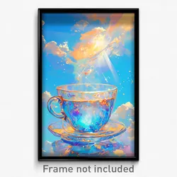 Art Poster - Sky Blue Hot Tea (Psychedelic Trippy Weird 11x17 Print)