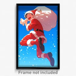 Anime Art Poster - Man Feeling Joy Wearing Stylish Santa Costume (Print)