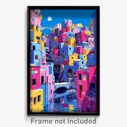 Art Poster - Accomplished Swedish City (Psychedelic Trippy Weird 11x17 Print)