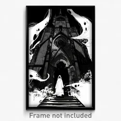 Art Poster - Haunted Church (Psychedelic Trippy Weird 11x17 Print)