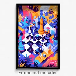 Art Poster - Quirky Chess (Psychedelic Trippy Weird 11x17 Print)