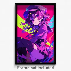 Anime Art Poster - Girl Feeling Joviality Wearing Purple Uniform (Print)