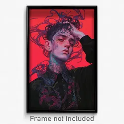 Art Poster - Boy Feeling Hate Wearing Webbed Black Scrunchie (Print)