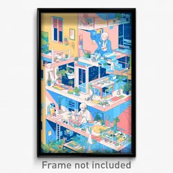 Art Poster - Muted Home (Psychedelic Trippy Weird 11x17 Print)