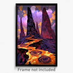 Art Poster - Gloomy Lava Fields (Psychedelic Trippy Weird 11x17 Print)