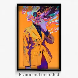 Art Poster - Woman Feeling Rattled Wearing Adorable Business Suit (Print)