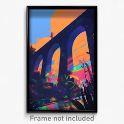 Art Poster - Spotted Viaduct (Psychedelic Trippy Weird 11x17 Print)