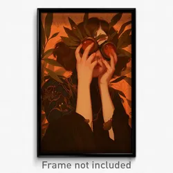 Art Poster - Girl Feeling Unnerved Wearing Prickly Orange Goggles