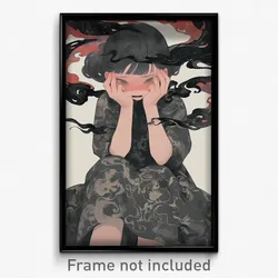 Art Poster - Boy Feeling Anxious Wearing Quaint Grey Dress (Print)