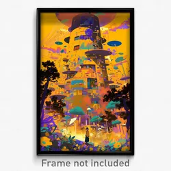 Art Poster - Wiry University (Psychedelic Trippy Weird 11x17 Print)