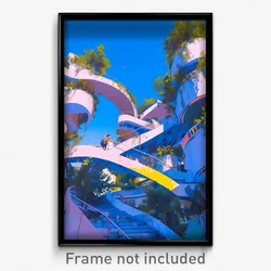 Art Poster - Stylish Modern Architecture (Psychedelic Trippy Weird 11x17 Print)