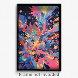 Art Poster - Bold Fireworks (Psychedelic Trippy Weird 11x17 Print)