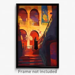Art Poster - Urban Courthouse (Psychedelic Trippy Weird 11x17 Print)