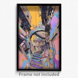 Art Poster - International Boulevard (Psychedelic Trippy Weird 11x17 Print)