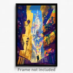 Art Poster - Velvety Madrid (Psychedelic Trippy Weird 11x17 Print)