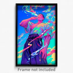 Anime Art Poster - Man Feeling Claustrophobic, Hearty Hakama Pants (Print)