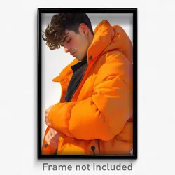 Art Poster - Man Feeling Kind Wearing Fresh Orange Jacket (Print)