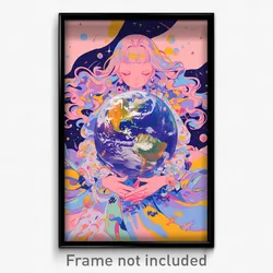 Art Poster - Adorable Earth (Psychedelic Trippy Weird 11x17 Print)