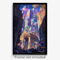 Art Poster - Lavish New York (Psychedelic Trippy Weird 11x17 Print)