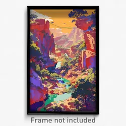 Art Poster - Flamboyant Gorge (Psychedelic Trippy Weird 11x17 Print)