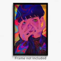 Art Poster - Boy Feeling Empathy Wearing Animated Vertical Striped (Print)