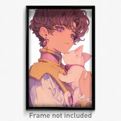Anime Art Poster - Man Feeling Neglect Wearing Imaginative Animal Collar (Print)