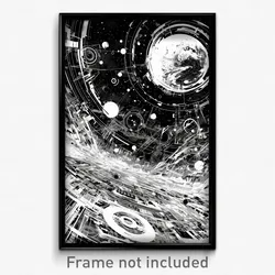 Art Poster - Complex Wire Frame Outer Space (Psychedelic Trippy Weird Print)
