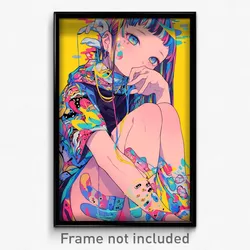 Anime Art Poster - Girl Feeling Mystified Wearing Stylish String (Print)