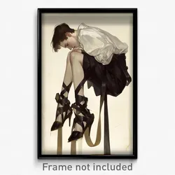 Art Poster - Man Feeling Shameless Wearing Glossy Ankle Ribbon (Print)