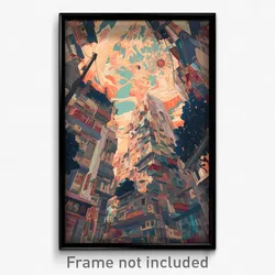 Art Poster - Crowded Runoff (Psychedelic Trippy Weird 11x17 Print)