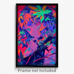 Anime Art Poster - Girl Feeling Bitter, Radiant Leaf Hair Ornament (Print)