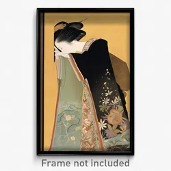 Anime Art Poster - Woman Feeling Surprise, Fabulous Two Tone Dress (Print)