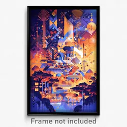 Art Poster - Whimsical Sawmill (Psychedelic Trippy Weird 11x17 Print)