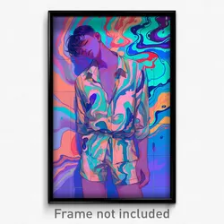 Art Poster - Man Feeling Ennui Wearing Velvety Striped Shorts (Print)