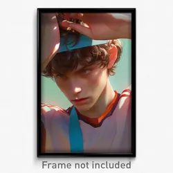 Art Poster - Boy Feeling Stuck Wearing Realistic Sweatband (Print)