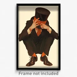 Anime Art Poster - Man Feeling Discomfort Wearing Handsome Top Hat (Print)