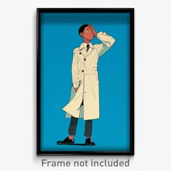 Art Poster - Boy Feeling Cowardly Wearing Enchanting White Coat (Print)