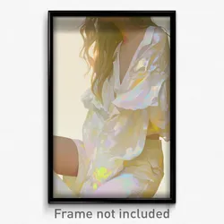 Art Poster - Woman Feeling Careless Wearing Well Off White Pants (Print)