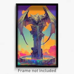 Art Poster - Fluid Gargoyle (Psychedelic Trippy Weird 11x17 Print)
