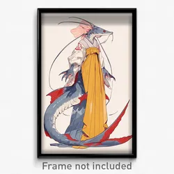 Art Poster - Oarfish Feeling Excited Wearing Decorous Living Clothes